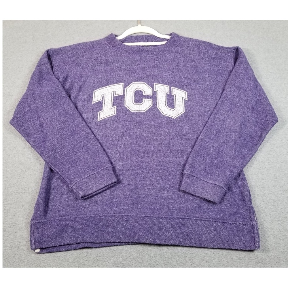TCU Sweatshirt Womens M Medium Purple White Horned Frogs NCAA College Game Day
